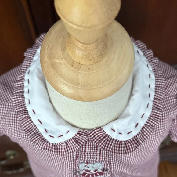 Girls KREWE Red Gingham Embroidered Alabama Game Day Dress Size 18-24M - Picture 9 of 9